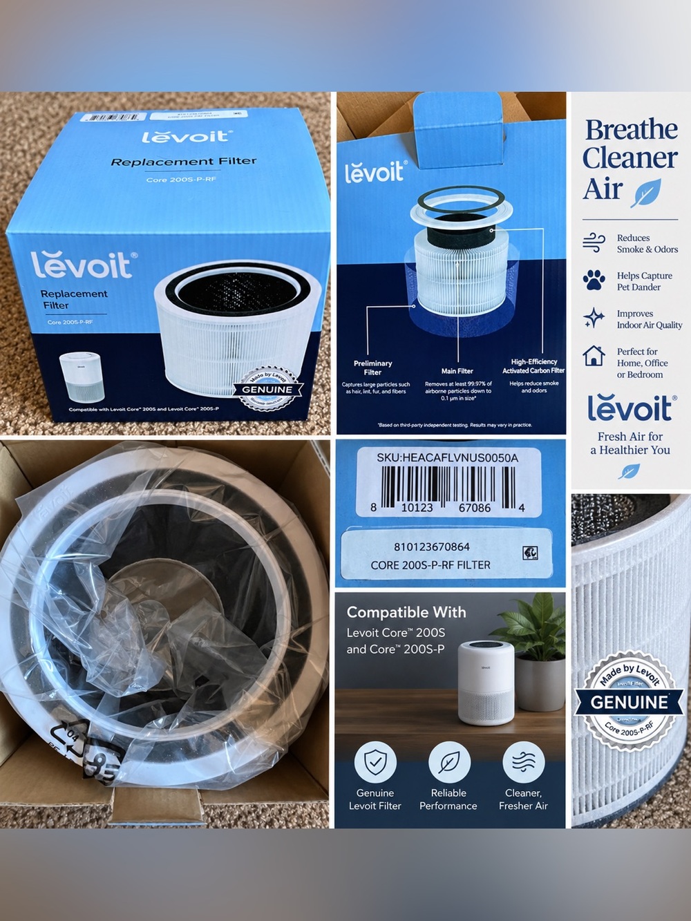 Levoit White Replacement Filter for Core 200S / 200S-P